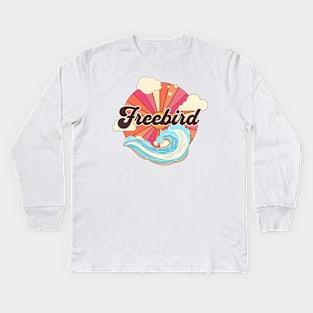 Freebird Ocean Summer Kids Long Sleeve T-Shirt